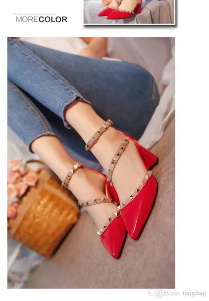 europe and the united states 2019 new fashion rivet pointed high heels heel heel heels thick heel strap head hollow sandals spring, Black
europe and the united states 2019 new fashion rivet pointed high heels heel heel heels thick heel strap head hollow sandals spring, Black