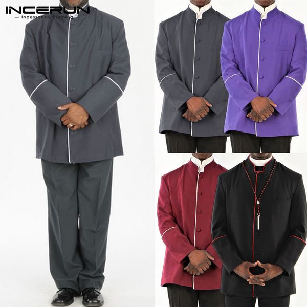 incerun muslim mens shirt patchwork stand collar long sleeve vintage islamic arabic kaftan men clothing dress shirts s-5xl, White;black
incerun muslim mens shirt patchwork stand collar long sleeve vintage islamic arabic kaftan men clothing dress shirts s-5xl, White;black