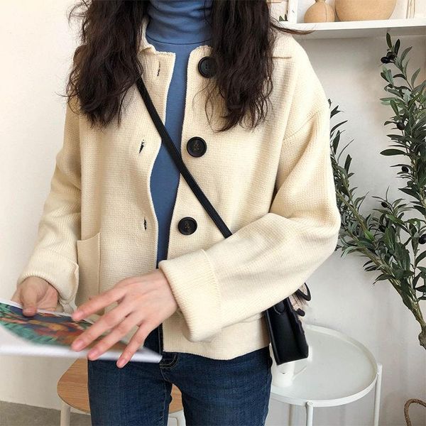 solid color turn down collar knittd cardigan women sweaters sweater cardigan women's 2019 new korean loose sweater, White
solid color turn down collar knittd cardigan women sweaters sweater cardigan women's 2019 new korean loose sweater, White
