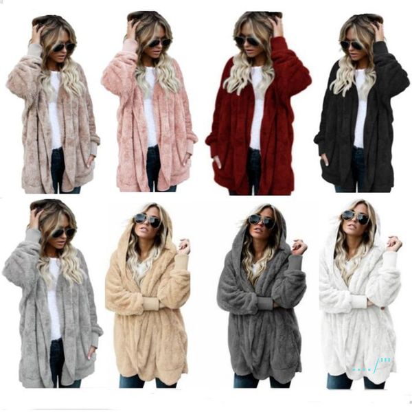 s-5xl women plush sherpa hooded long coat winter reversible fleece warm outwear pocket jacket outdor fluffy sweater overcoat fur c92705, White
s-5xl women plush sherpa hooded long coat winter reversible fleece warm outwear pocket jacket outdor fluffy sweater overcoat fur c92705, White