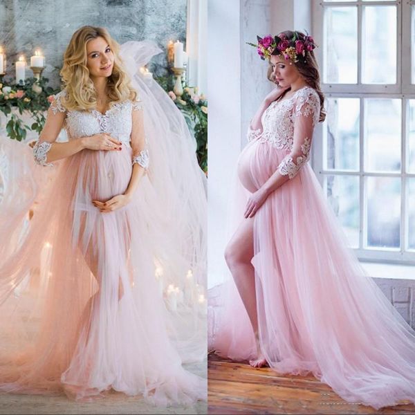 2019 pink a line wedding dresses maternity pregnant styles bridal gowns sheer long sleeves v-neck appliques split bridal gowns custom, White
2019 pink a line wedding dresses maternity pregnant styles bridal gowns sheer long sleeves v-neck appliques split bridal gowns custom, White