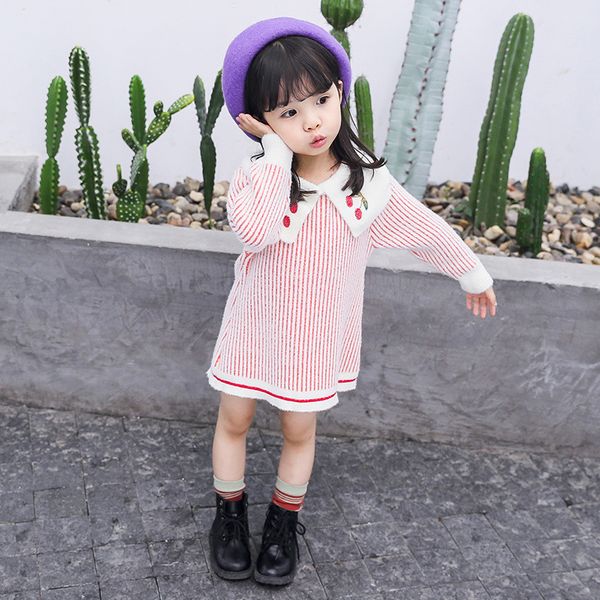 adorable cherry embroidery doll collar long sleeve girls dress autumn thick sweater dress girls clothes costumes, White
adorable cherry embroidery doll collar long sleeve girls dress autumn thick sweater dress girls clothes costumes, White