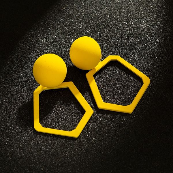 maxi 01 korea exaggerated mori girl simple geometric online celebrity fresh lemon yellow painted earrings, Silver
maxi 01 korea exaggerated mori girl simple geometric online celebrity fresh lemon yellow painted earrings, Silver