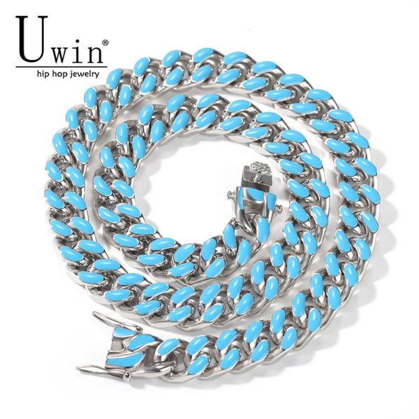 uwin 11mm heavy miami necklace cuban chain stainless steel with 316l colorful hip hop necklace men's fashion party jewelry, Silver
uwin 11mm heavy miami necklace cuban chain stainless steel with 316l colorful hip hop necklace men's fashion party jewelry, Silver