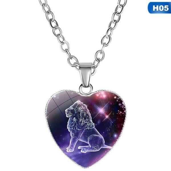 women's twelve constellation heart-shaped pendant necklace 12 constellation pendant lover boxing things, Silver
women's twelve constellation heart-shaped pendant necklace 12 constellation pendant lover boxing things, Silver