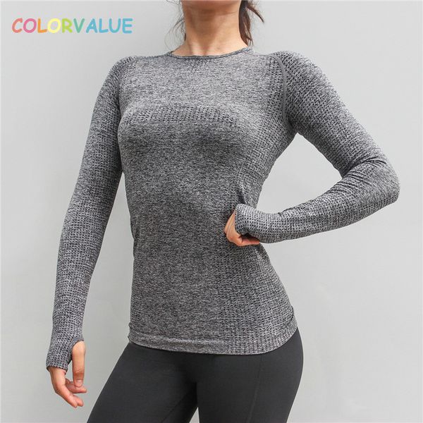 colorvalue seamless long sleeved workout yoga fitness shirts women slim fit flexible athletic training jersey with thumb holes, White;red
colorvalue seamless long sleeved workout yoga fitness shirts women slim fit flexible athletic training jersey with thumb holes, White;red