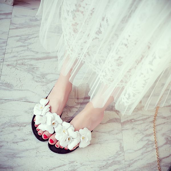 flower elegant outside shallow women slippers summer crystal beach pointed toe flat flip flops solid soft shoes pvc summer, Black
flower elegant outside shallow women slippers summer crystal beach pointed toe flat flip flops solid soft shoes pvc summer, Black