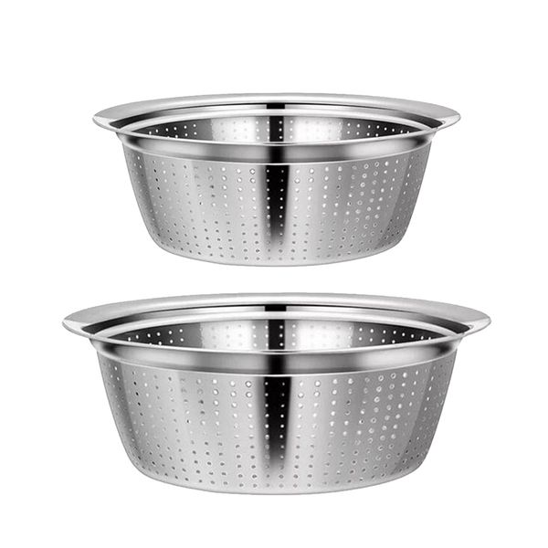 2 pack of colander drainer stainless steel kitchen easy to rinse fruits vegetables pasta - 26cm & 32cm
2 pack of colander drainer stainless steel kitchen easy to rinse fruits vegetables pasta - 26cm & 32cm