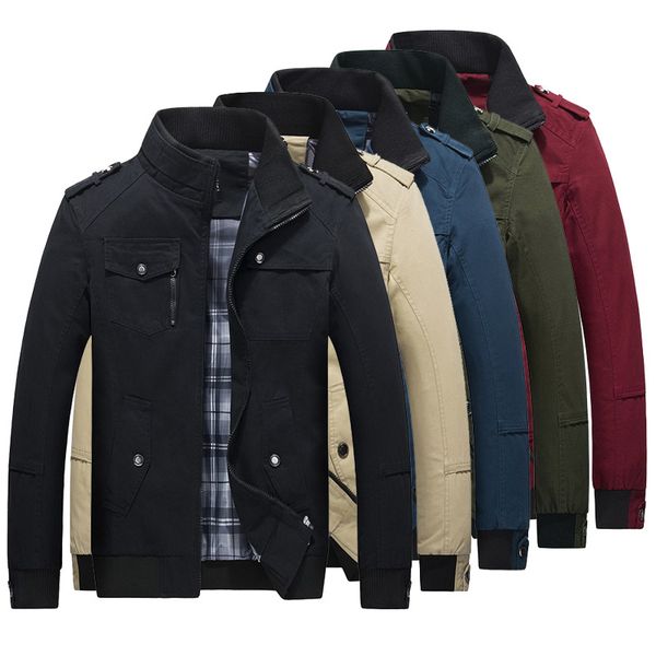 men's spring autumn jacket men pure cotton red/black casual jacket mens bomber jackets and coats male windbreaker, Black;brown
men's spring autumn jacket men pure cotton red/black casual jacket mens bomber jackets and coats male windbreaker, Black;brown