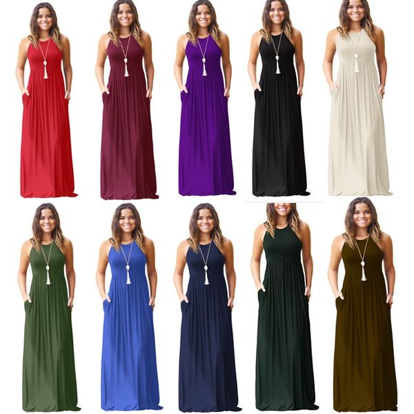 women sleeveless racerback loose plain maxi dresses casual long dresses with pockets beach dress home clothing fa2204, Blue;gray
women sleeveless racerback loose plain maxi dresses casual long dresses with pockets beach dress home clothing fa2204, Blue;gray