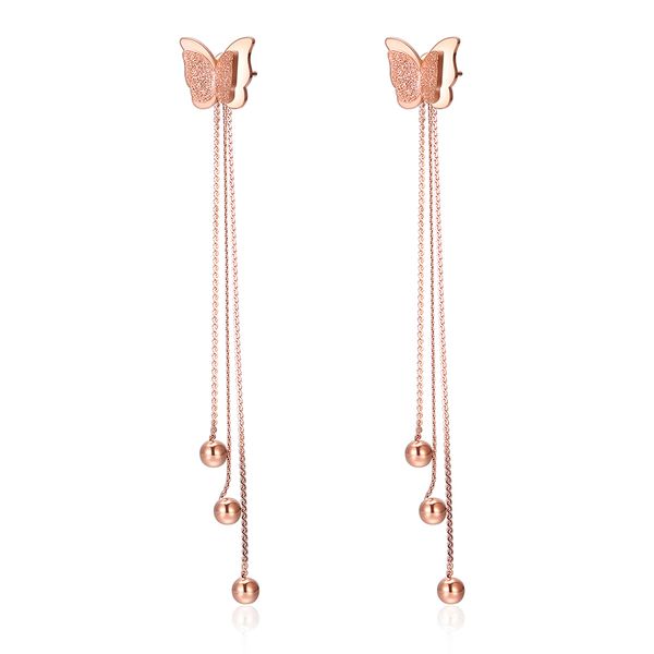 scrub butterfly drop earrings jewelry charm shining stainless steel 14k gold plated earrings women girl's gift, Silver
scrub butterfly drop earrings jewelry charm shining stainless steel 14k gold plated earrings women girl's gift, Silver