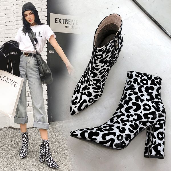 2019 new leopard ankle boots women for autumn winter fashion pointed toe heel zipper woman party wedding boots plus size 33-43, Black
2019 new leopard ankle boots women for autumn winter fashion pointed toe heel zipper woman party wedding boots plus size 33-43, Black