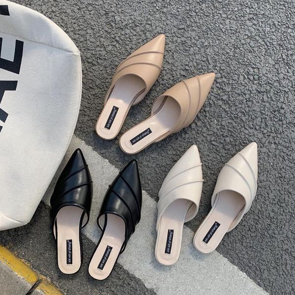 fashion 2020 spring autumn flats slippers pointed toe slip on flats fashion solid color casual slippers flip flops beach shoes, Black
fashion 2020 spring autumn flats slippers pointed toe slip on flats fashion solid color casual slippers flip flops beach shoes, Black
