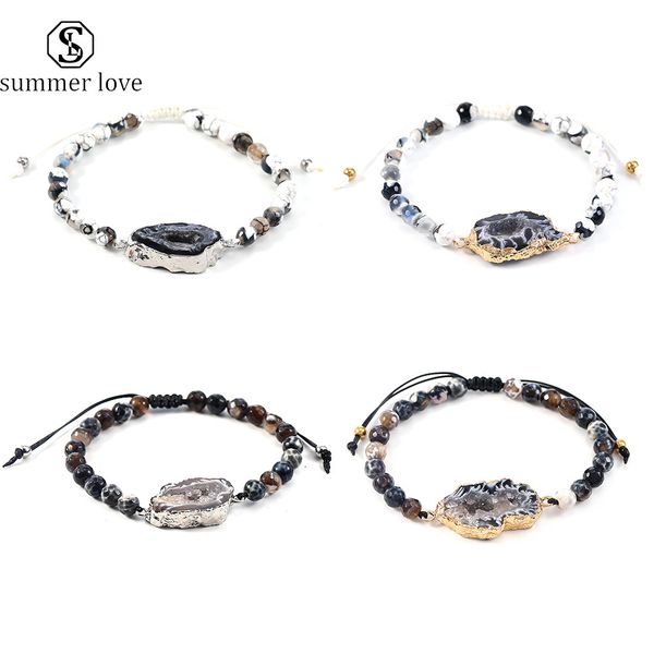 trendy irregular natural agate druzy charm bracelet fashion black white beads by hand braide adjust length jewelry for women men-y
trendy irregular natural agate druzy charm bracelet fashion black white beads by hand braide adjust length jewelry for women men-y