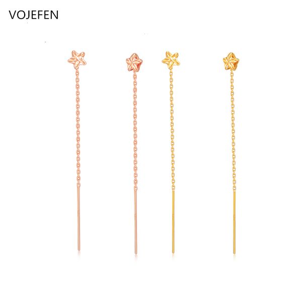vojefen au750 18k yellow gold or rose gold chain dangle earrings star flower cz bezel threader drop earrings tassel, Golden;silver 
vojefen au750 18k yellow gold or rose gold chain dangle earrings star flower cz bezel threader drop earrings tassel, Golden;silver