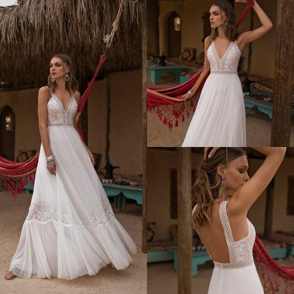 2019 asaf dadush bohemian wedding dresses v neck lace appliqued floor length summer beach wedding dress backless bridal gowns robe, White
2019 asaf dadush bohemian wedding dresses v neck lace appliqued floor length summer beach wedding dress backless bridal gowns robe, White