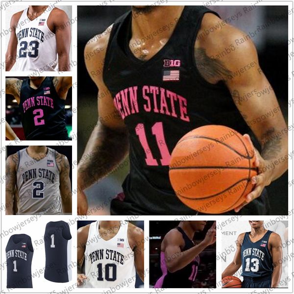 

custom penn state nittany lions basketball jersey any name number 2 myles dread 11 lamar stevens 23 josh reaves 24 mike watkins s-4xl, Black