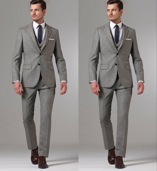 brand new two buttons light grey groom tuxedos notch lapel groomsmen mens wedding business prom suits (jacket+pants+vest, Black;gray
brand new two buttons light grey groom tuxedos notch lapel groomsmen mens wedding business prom suits (jacket+pants+vest, Black;gray
