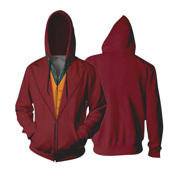 2019 movie joker cosplay hoodie joaquin phoenix arthur fleck 3d print zip up sweatshirt casual outwear clothes jacket, Black
2019 movie joker cosplay hoodie joaquin phoenix arthur fleck 3d print zip up sweatshirt casual outwear clothes jacket, Black