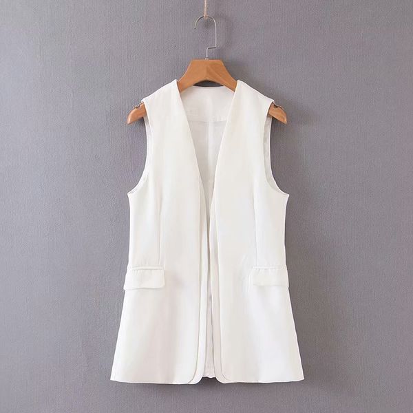 women's vests 2021 women elegant v neck solid color vest coat europen style open stitch waistcoat sleeveless jacket outwear roupa femal, Black;white
women's vests 2021 women elegant v neck solid color vest coat europen style open stitch waistcoat sleeveless jacket outwear roupa femal, Black;white