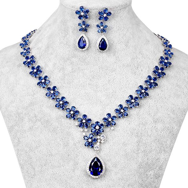 weimanjingdia floral design cubic zirconia teardrop cz wedding bridal necklace and earring jewelry set in red or blue colors, Slivery;golden
weimanjingdia floral design cubic zirconia teardrop cz wedding bridal necklace and earring jewelry set in red or blue colors, Slivery;golden