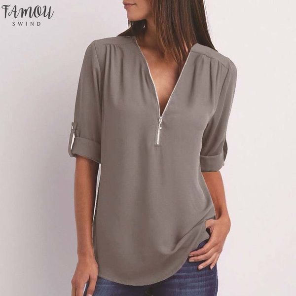 zipper short sleeve women shirts v neck womens blouses casual tee shirts female clothes plus size, White
zipper short sleeve women shirts v neck womens blouses casual tee shirts female clothes plus size, White