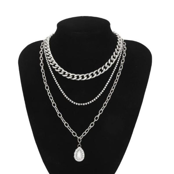 water drop crystal pendant choker necklace for women punk vintage rhinestone snake chunky chain necklace jewelry gifts, Silver
water drop crystal pendant choker necklace for women punk vintage rhinestone snake chunky chain necklace jewelry gifts, Silver