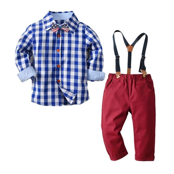 boys two pieces sets baby long sleeve blue plaid blouse and red bib pants children cute preppy boutique kids 2 piece clothing, White
boys two pieces sets baby long sleeve blue plaid blouse and red bib pants children cute preppy boutique kids 2 piece clothing, White