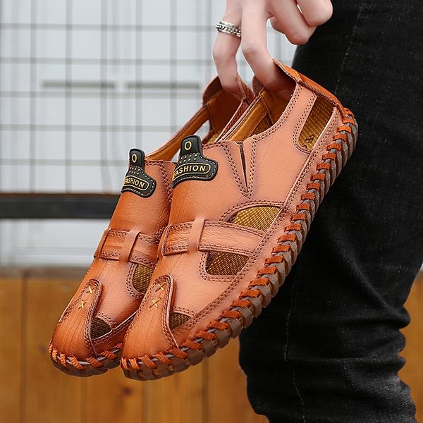 sandals outdoor casual new wild leather men sandals slippers dual-use casual beach shoes men trend non-slip, Black
sandals outdoor casual new wild leather men sandals slippers dual-use casual beach shoes men trend non-slip, Black
