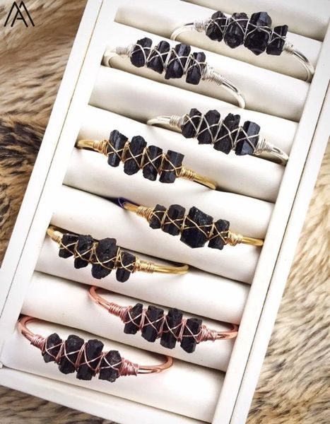 charm bracelets natural black tourmaline stone open boho women gold copper wire wrap nugget beads bangles bg007amab, Golden;silver
charm bracelets natural black tourmaline stone open boho women gold copper wire wrap nugget beads bangles bg007amab, Golden;silver