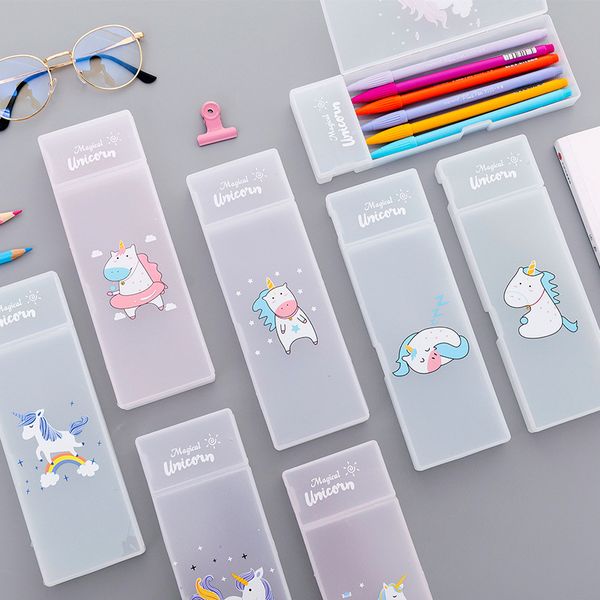 cartoon unicorn pencil case pen box cute frosted plastic storage box stationery gift for girls boys school supplies zakka
cartoon unicorn pencil case pen box cute frosted plastic storage box stationery gift for girls boys school supplies zakka