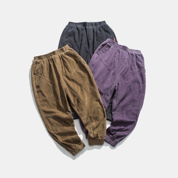 2019 summer new men's korean version of the trend of temperament japanese retro personality corduroy beam trousers, Black
2019 summer new men's korean version of the trend of temperament japanese retro personality corduroy beam trousers, Black