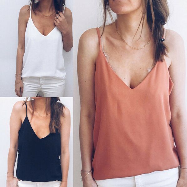 2019 summer women strappy vest v neck lace patchwork sleeveless loose tank ladies fashion backless camis, White
2019 summer women strappy vest v neck lace patchwork sleeveless loose tank ladies fashion backless camis, White