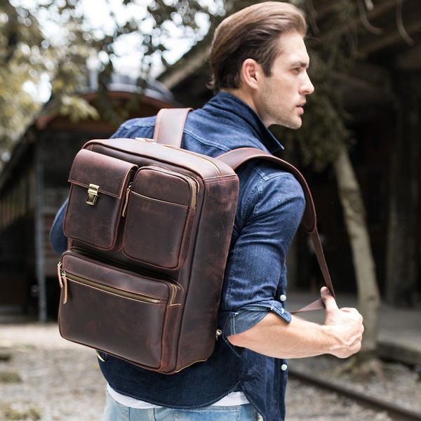 tiding luxury large crazy horse leather men's briefcase business multi-function 17 inch lapbag designer travel backpack 3566
tiding luxury large crazy horse leather men's briefcase business multi-function 17 inch lapbag designer travel backpack 3566