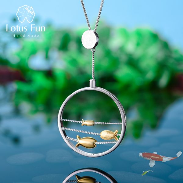 Lotus Fun Real 925 Sterling Silver Handmade Fine Jewelry Creative Cute Moving Happy Fishes Pendant without Necklace for Women
Lotus Fun Real 925 Sterling Silver Handmade Fine Jewelry Creative Cute Moving Happy Fishes Pendant without Necklace for Women