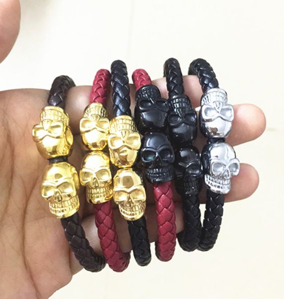 pulseira northskull genuine leather skeleton skull bracelet homem erkek bileklik stainless steel bracelets & bangles, Black
pulseira northskull genuine leather skeleton skull bracelet homem erkek bileklik stainless steel bracelets & bangles, Black