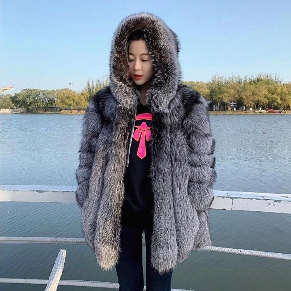 2020 new winter real fur coat hooded real silver fur coat fashion natural jacket, Black
2020 new winter real fur coat hooded real silver fur coat fashion natural jacket, Black