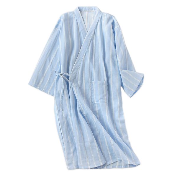new spring simple striped kimono robes men 2019 100% cotton summer male bathrobes long sleeve spa casual japanese robes for men, Black;brown
new spring simple striped kimono robes men 2019 100% cotton summer male bathrobes long sleeve spa casual japanese robes for men, Black;brown