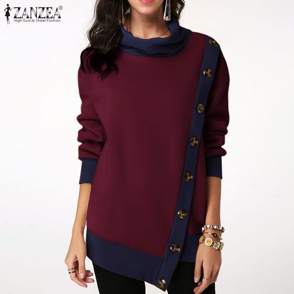 zanzea autumn long sleeve shirt women turtleneck buttons sweatshirt casual vintage patchwork pullovers tunic female blusas, Black
zanzea autumn long sleeve shirt women turtleneck buttons sweatshirt casual vintage patchwork pullovers tunic female blusas, Black