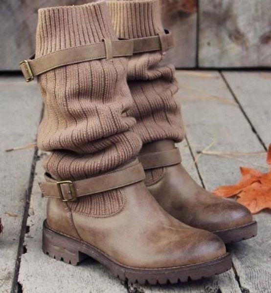 fashion knitted elastic designer boots round toe antiskid shoes women chunky heels with buckle 3 colors solid short booties 01, Black
fashion knitted elastic designer boots round toe antiskid shoes women chunky heels with buckle 3 colors solid short booties 01, Black