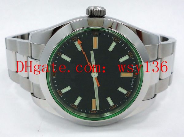 luxury 116400 green crystal black dial stainless steel bracelet mens automatic mechanical watch 40mm brand new casual wristwatch, Slivery;brown
luxury 116400 green crystal black dial stainless steel bracelet mens automatic mechanical watch 40mm brand new casual wristwatch, Slivery;brown