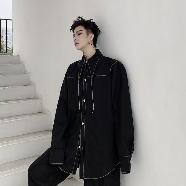 men line decoration casual long sleeve shirts male japan streetwear long collar loose white black shirts
men line decoration casual long sleeve shirts male japan streetwear long collar loose white black shirts