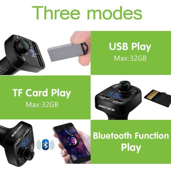 onever dual usb car fm transmitter aux modulator bluetooth car kit audio mp3 player with 3.1a quick charge
onever dual usb car fm transmitter aux modulator bluetooth car kit audio mp3 player with 3.1a quick charge
