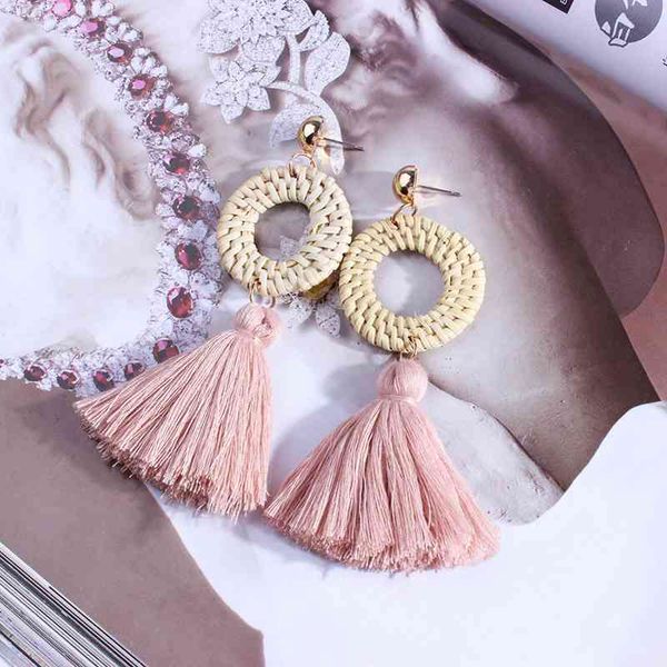grass woven fringed pendant earrings, bohemian style, new handmade fashion tassel pendant earrings female models girls, Silver
grass woven fringed pendant earrings, bohemian style, new handmade fashion tassel pendant earrings female models girls, Silver