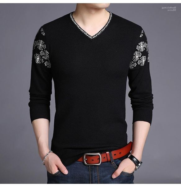 sleeved knitted sweatshirts casual slim mens clothing spring autumn v-neck sweaters fashion solid embroidery sweaters long, White;black
sleeved knitted sweatshirts casual slim mens clothing spring autumn v-neck sweaters fashion solid embroidery sweaters long, White;black
