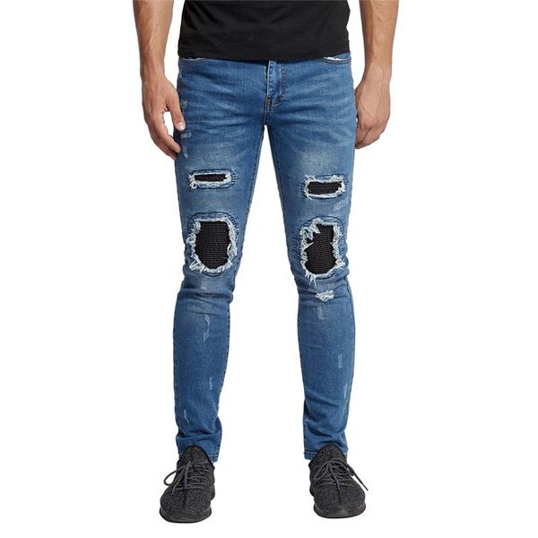 knee holes mens designer jeans washed hip hop street style cool pencil pants casual fashion mens jeans, Blue
knee holes mens designer jeans washed hip hop street style cool pencil pants casual fashion mens jeans, Blue