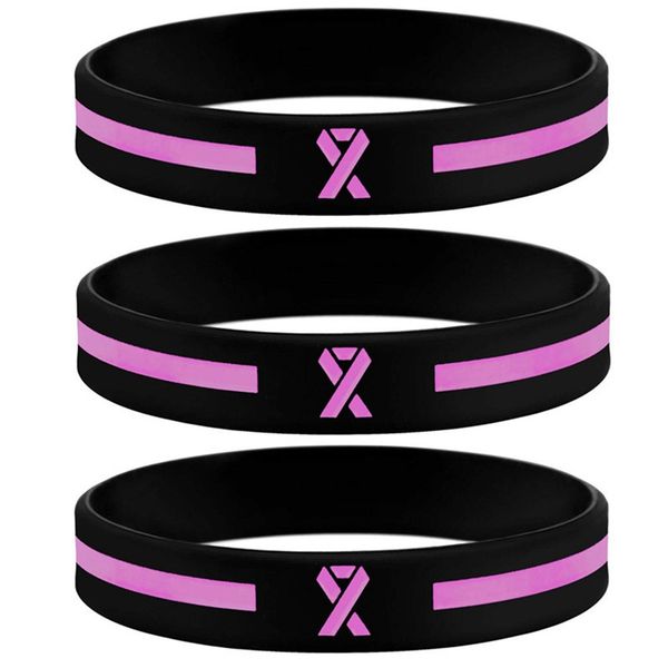 1pc pink robbin fighter breast cancer awareness ribbon survival silica gel bracelets, Golden;silver 
1pc pink robbin fighter breast cancer awareness ribbon survival silica gel bracelets, Golden;silver
