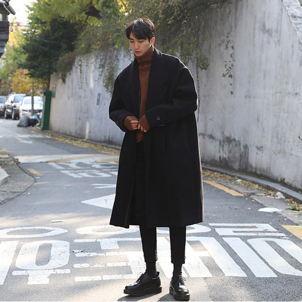 new brand 2020 long woolen coat men parka casual fashion windbreaker male's clothing outwear abrigos mujer lx1120, Black
new brand 2020 long woolen coat men parka casual fashion windbreaker male's clothing outwear abrigos mujer lx1120, Black