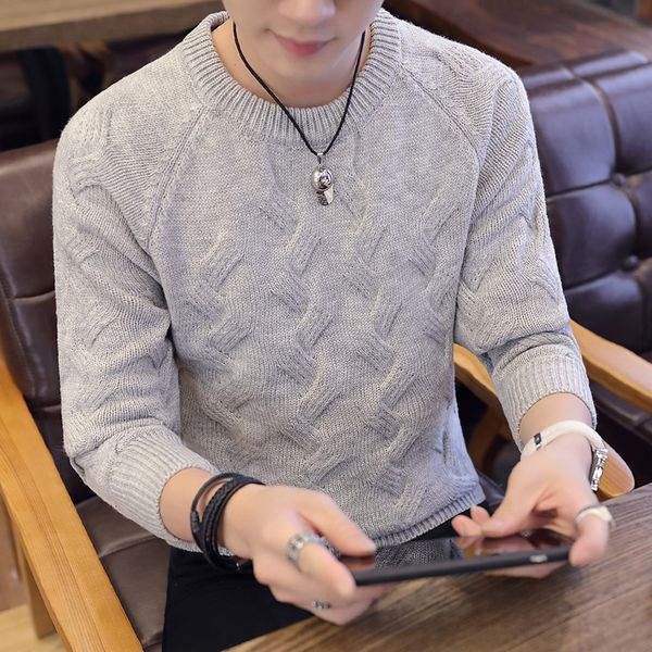 autumn and winter men's casual pullover sweater, thick warm youth round neck solid color slim knit bottoming shirt, White;black
autumn and winter men's casual pullover sweater, thick warm youth round neck solid color slim knit bottoming shirt, White;black