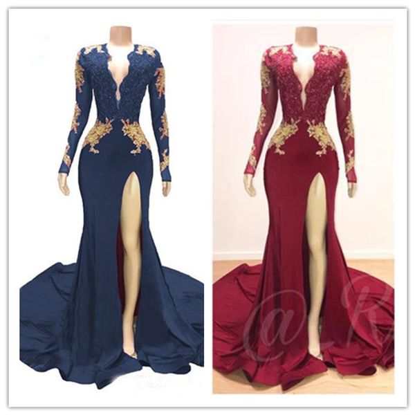 dark red mermaid prom dress v neck long sleeves sequined beaded special occasion dresses formal evening dresses wear vestidos, Black;red
dark red mermaid prom dress v neck long sleeves sequined beaded special occasion dresses formal evening dresses wear vestidos, Black;red